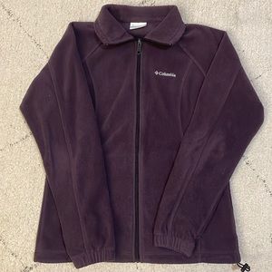Columbia women’s fleece purple zip up jacket
